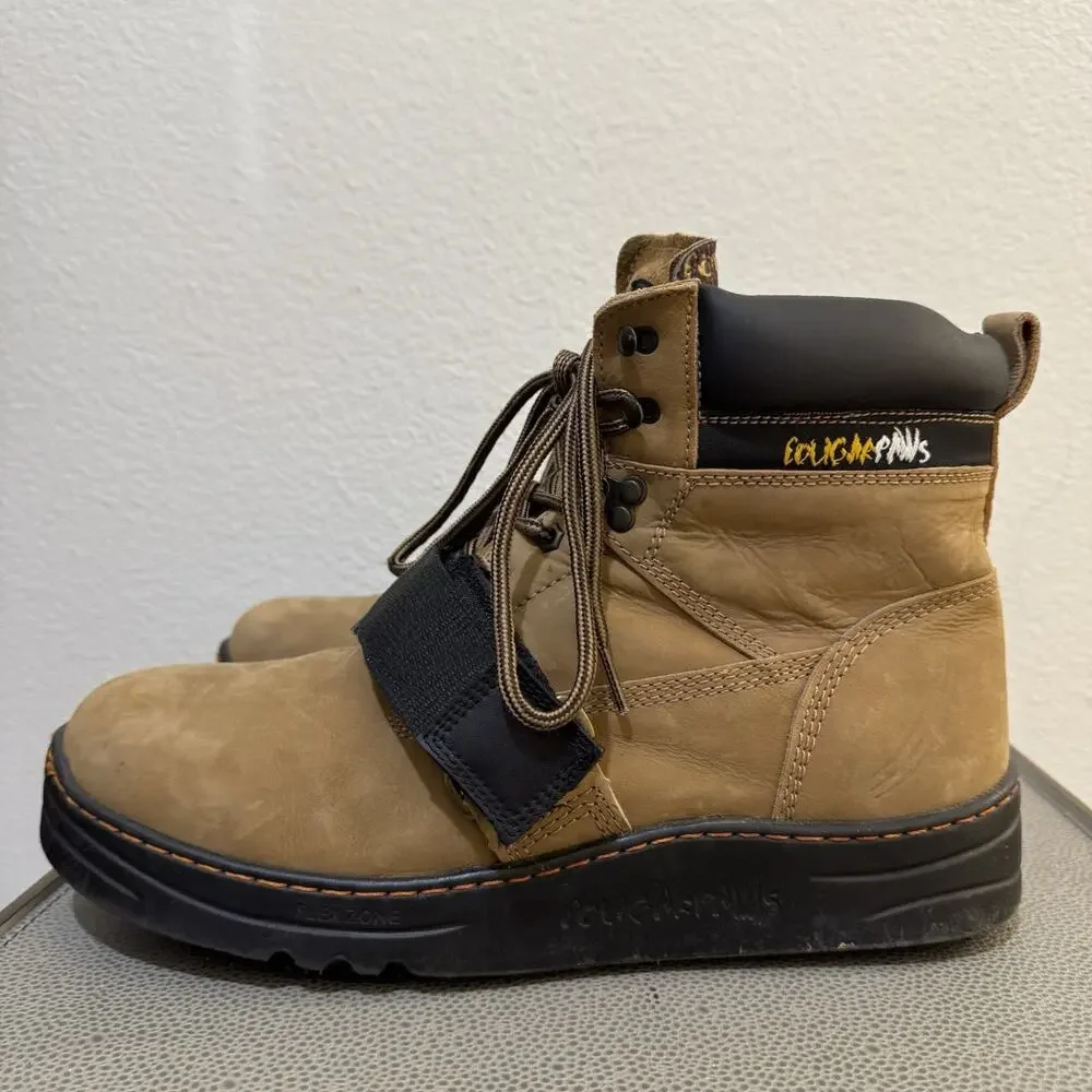 Cougar Paws Men’s Roofing Ankle Boots Nubuck Leather Lace-Up Brown/Black 13 CPPP